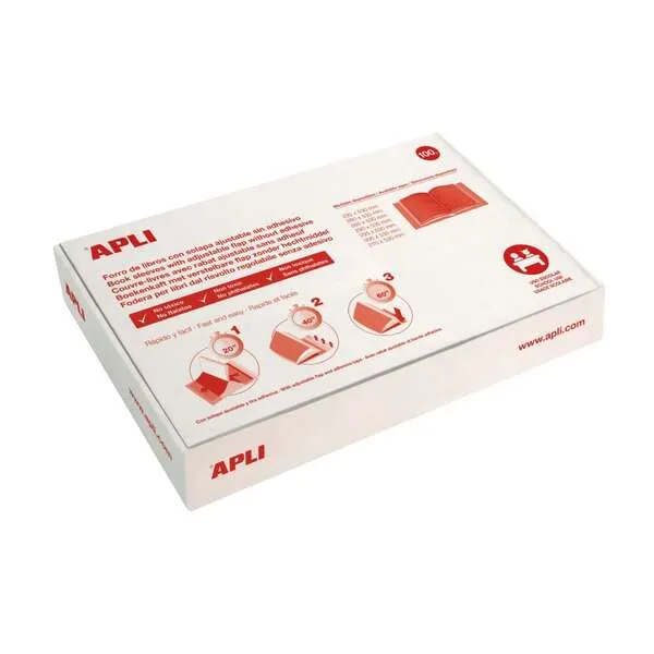 Apli Forro De Libros Con Solapa Ajustable 300mm PVC 130 Micras Caja 100 Unidades
