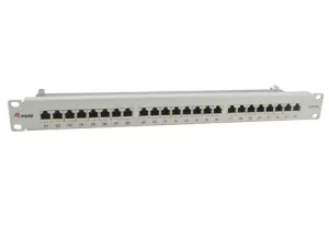 PATCH PANEL 24 PUERTOS CATEGORIA 6A APANTALLADO COLOR GRIS CLARO