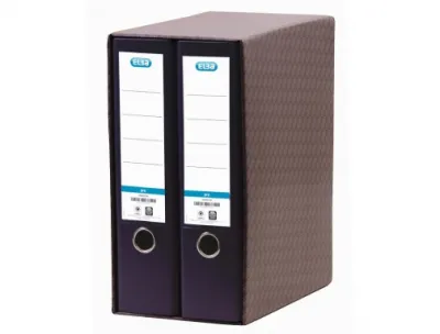 Elba Rado Top Módulo 2 Archivadores Palanca A4 80mm Negro Forrado Plástico