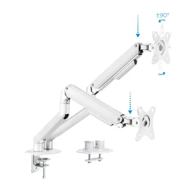 TOOQ Soporte De Mesa DB4132TNR-W Para 2 Pantallas 17-32" VESA 100x100 Blanco