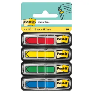 Post-It Index Dispensadores Rojo, Amarillo, Verde y Azul - 4 Unidades 4x24