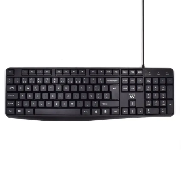 Ewent EW3002 Teclado USB QWERTY Portugués Negro para Oficina