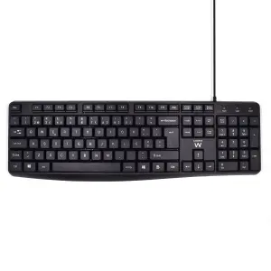 Ewent EW3002 Teclado USB QWERTY Portugués Negro para Oficina