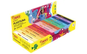 Jovi Expositor 15 Pastillas Plastilina 150gr - Muy Moldeable - Sin Gluten - Colores Surtidos