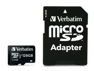 VERBATIM MICRO SDHC 128GB CLASE 10 C/ADAPTADOR