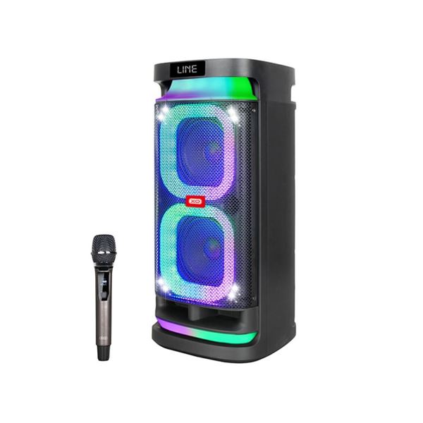 Xo F58 Altavoz Karaoke - Bluetooth - 40W - Iluminacion Rgb - Microfono Inalambrico Incluido - Entrada Para Instrumentos Y Microfonos Adicionales - Color Negro