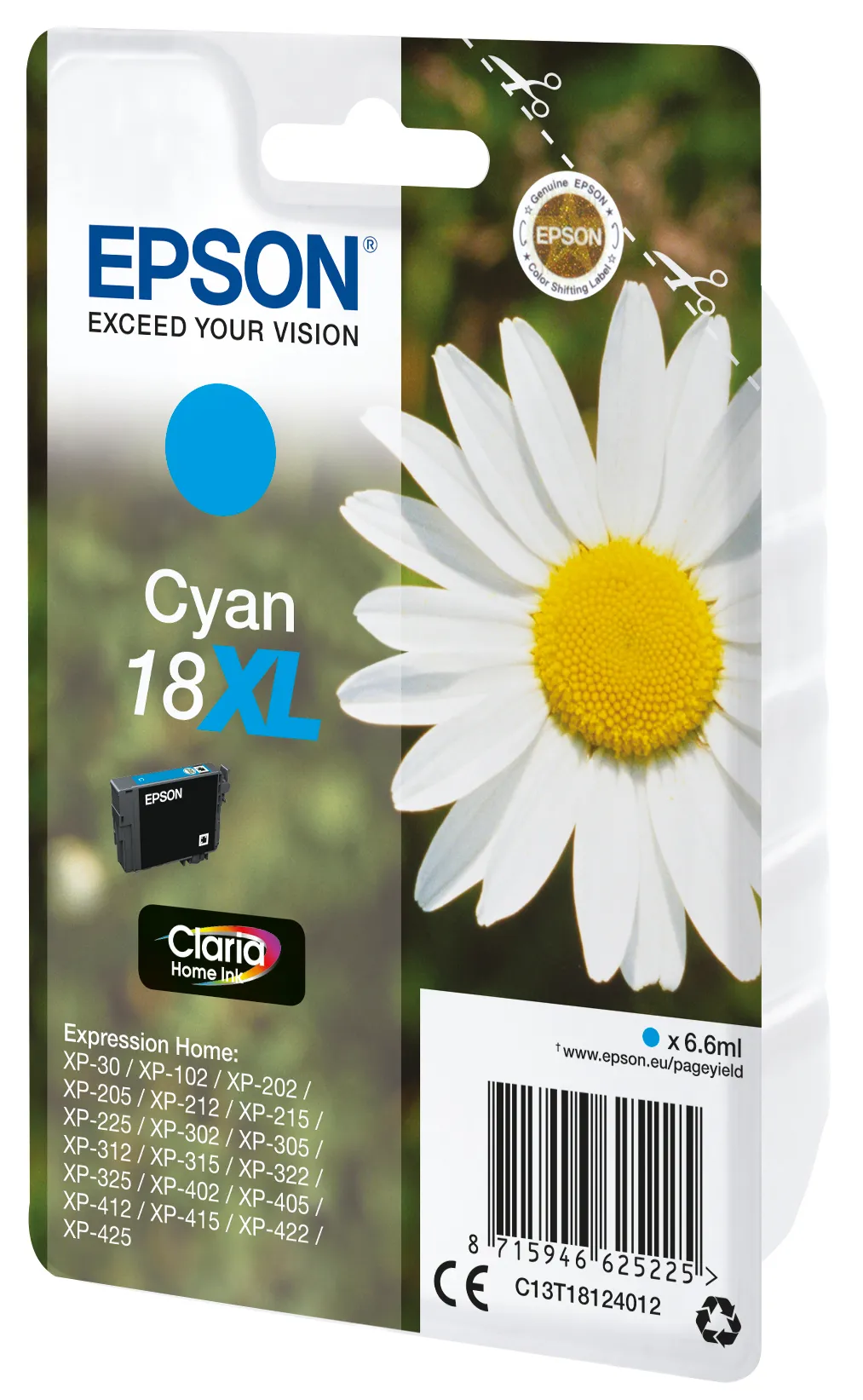 Epson T1812 (18XL) Cartucho de Tinta Original Cyan