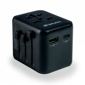 VERBATIM UTA-02 ADAPTADOR UNIVERSAL DE VIAJE CON 1 PUERTO USB-C - 1 PUERTO USB-A