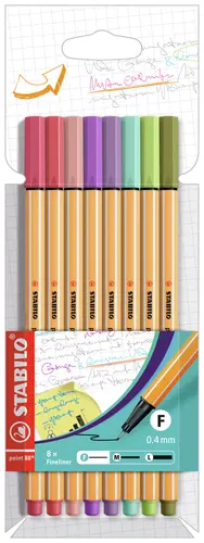 Stabilo Rotuladores Point 88 C/Surtidos Pastel Estuche 8 Ud