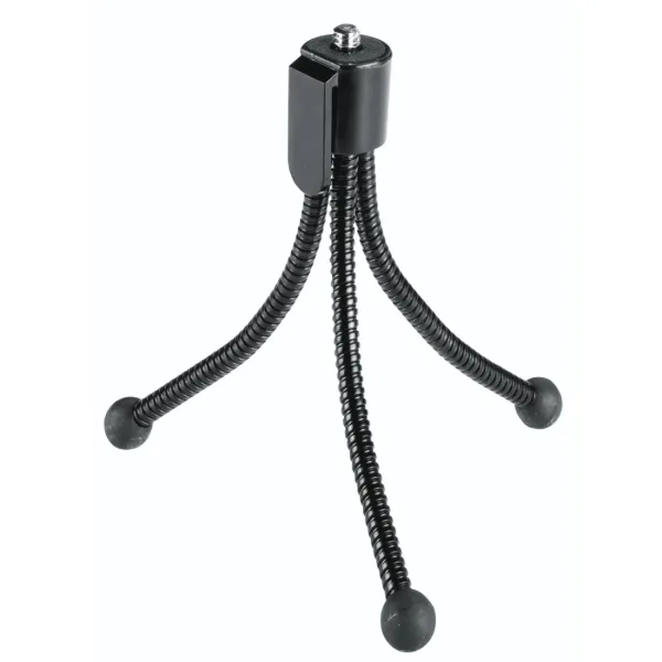 Hama Flexi Trípode Mini Plegable para Cámara, Altura Ajustable 10cm, 200g, Negro