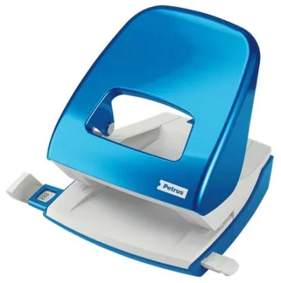 Petrus Taladro Perforador 62 WOW - Hasta 30 Hojas - Punzones 5.5mm - Azul
