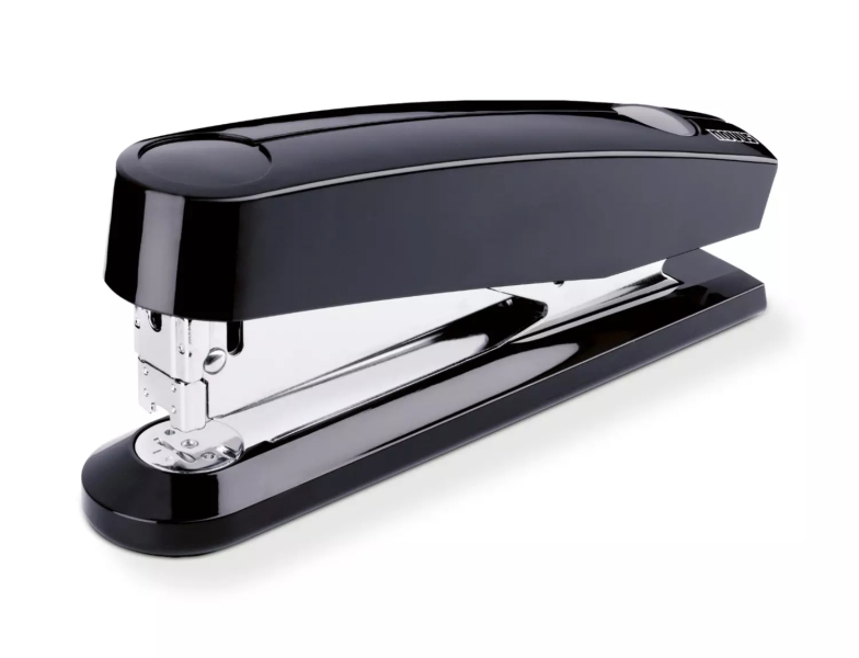 Novus B 7A Grapadora Automatica De Sobremesa + Caja De 200 Grapas 24/6 - Funcion Automatica Para Grapar Sin Esfuerzo Hasta 8 Hojas - Grapa Hasta 30 Hojas - Grapado Cerrado, Abierto Y Clavado - Color Negro