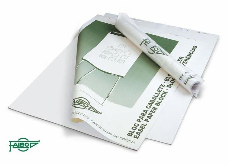 Faibo Bloc De 50 Hojas Papel Liso Para Pizarras Caballete 65X90 Cm En Bolsa Individual