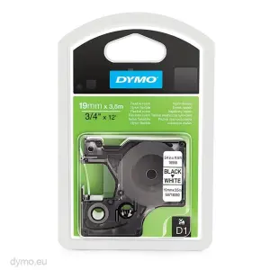 DYMO CINTA DE TRANSFERENCIA TÉRMICA D1 - NEGRO SOBRE BLANCO - 19MMX3,5M - NYLON FLEXIBLE - ROTULADORA LABELMANAGER