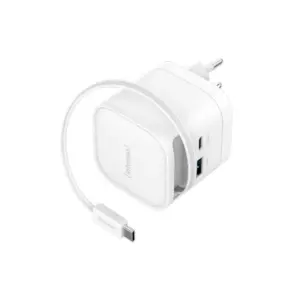 Intenso Cargador GaN Retráctil W65ACIC Blanco