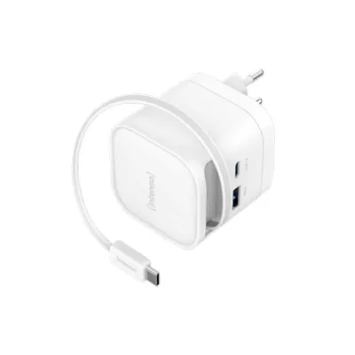 Intenso Cargador GaN Retráctil W65ACIC Blanco