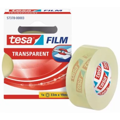 Tesa Cinta Autoadhesiva Transparente 19mm x 33m Resistente al Desgarro Sin PVC