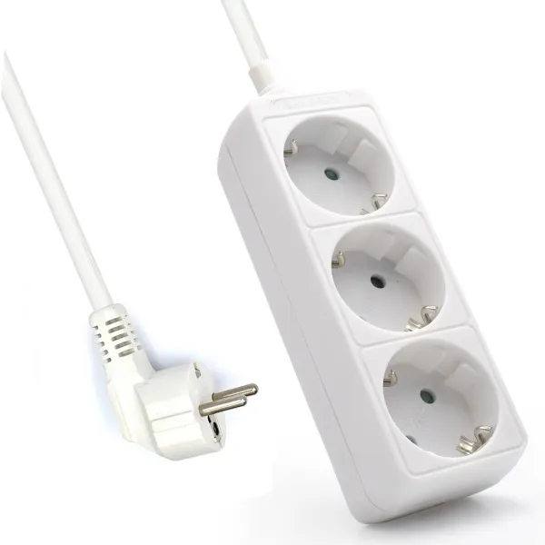 Ewent Regleta Schuko 3 Tomas 16A con Protección Infantil y Cable de 1.5m Blanco