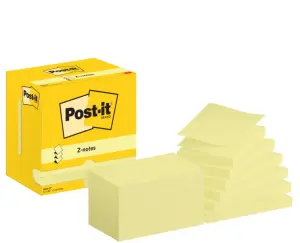 Post-it Z-Notas Adhesivas Reposicionables Pack de 12 Blocs 76x127mm Color Amarillo Claro