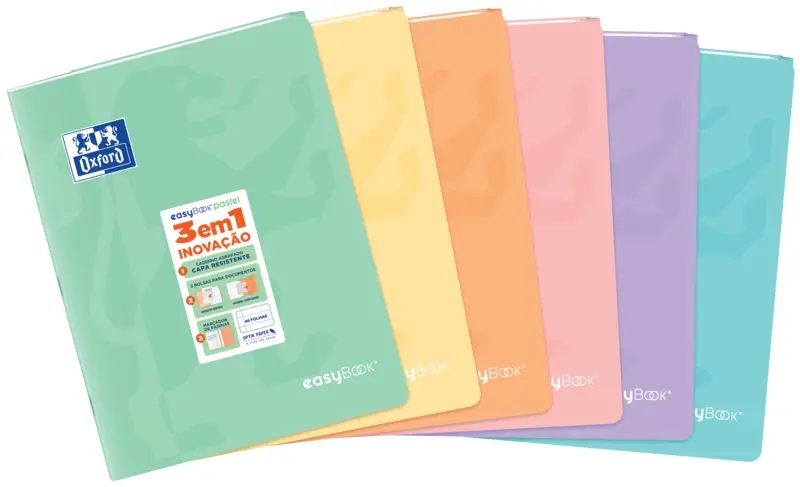Oxford Easybook A4 Libreta Grapada 48 Hojas con Margen Tapa Plástica Colores Pastel