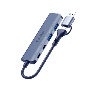 Coolbox Hub Lite USB-C 2xUSB-C 2xUSB-A con Adaptador USB-A