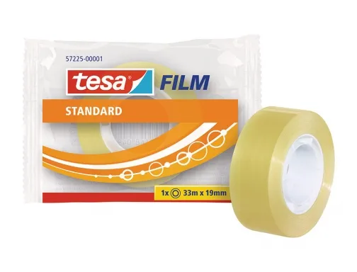 Tesa Tesafilm Standard Cinta Autoadhesiva Transparente 19Mmx33M - Buena Adherencia Y Alta Resistencia A La Luz Uv - Sin Pvc