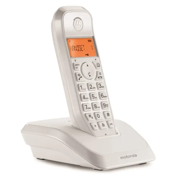 Motorola S1201 Telefono Inalambrico Dect - Identificador De Llamada - Contestador - Manos Libres - Color Blanco