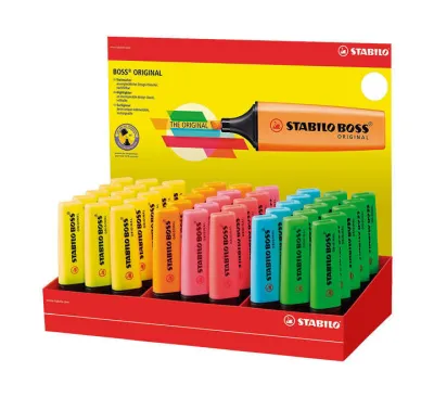 Stabilo Boss 70 Expositor 45 Marcadores Fluorescentes Recargables Tinta Agua Colores Surtidos