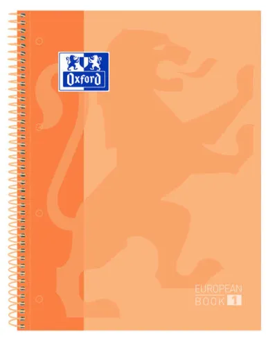 Oxford Cuaderno Espiral A4+ Cuadriculado 5x5mm 80 Hojas Tapa Dura Color Melocotón