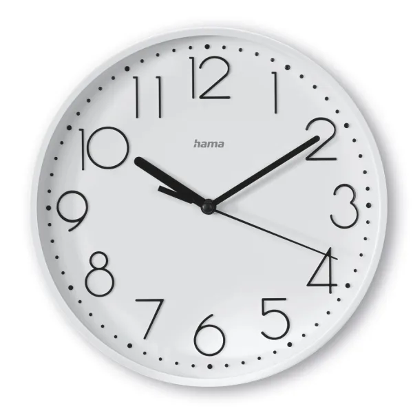 Hama Reloj de Pared Analógico Silencioso 22x3.5cm Color Blanco Funciona con 1 Pila AA