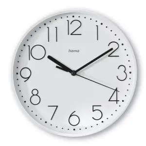 Hama Reloj de Pared Analógico Silencioso 22x3.5cm Color Blanco Funciona con 1 Pila AA