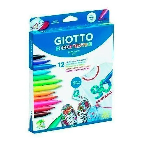 Giotto Rotuladores Decor Textil Permanentes Estuche 12 Unidades Colores Surtidos