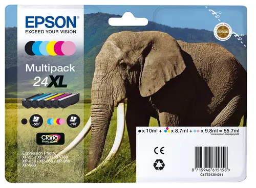 Epson T2438 (24Xl) Pack De 6 Cartuchos De Tinta Originales - C13T24384011