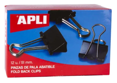 Apli Pinzas Abatibles 51mm - Paquete de 12 Pinzas