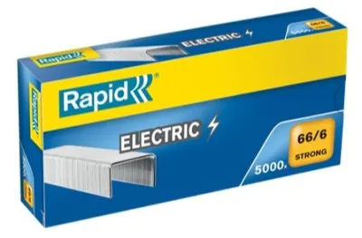Rapid Grapas Strong 66/6 Galvanizadas Eléctricas - Caja de 5000 Unidades