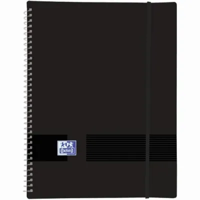 Oxford Carpeta A4 Espiral Con 30 Fundas Cristal 50 Micras Cierre Goma Negro