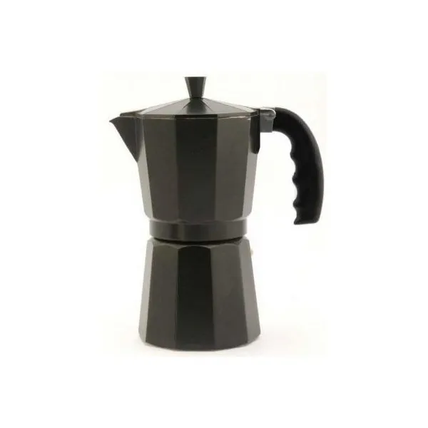 Orbegozo KFN 1210 Cafetera de Aluminio Negra 12 Tazas Mango Ergonómico Diseño Atractivo