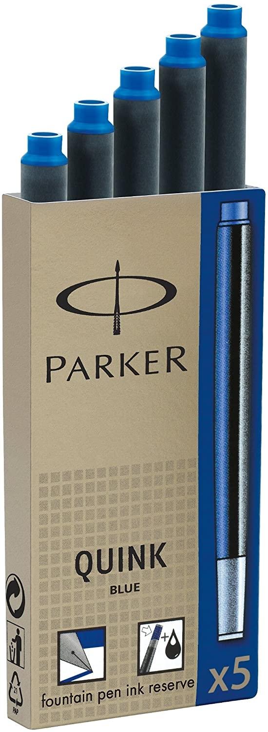 Parker Recambio Para Pluma Quink Ink Cartucho Pack 5 Ud Azul