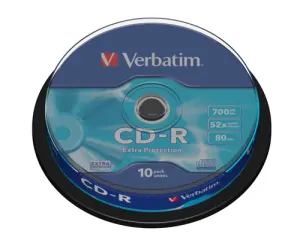 VERBATIM CD-R, 700MB, 52X, 10 PACK SPINDLE, SUPERFICIE EXTRA PROTECTION