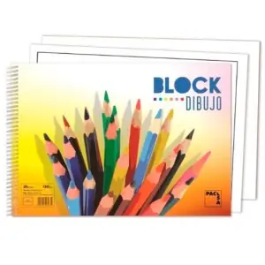 Pacsa Bloc Dibujo Espiral 20H 230x330mm 130gr Con Recuadro - Paquete de 10 Unidades
