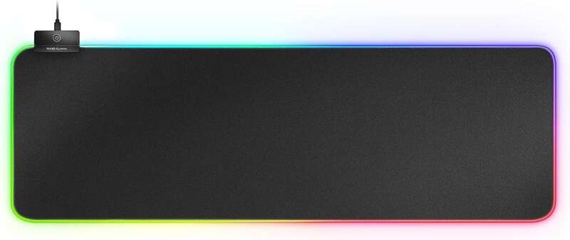 Mars Gaming Mmprgb2 Alfombrilla Rgb Xxl Con Hub Usb2.0 - Deslizamiento Nanotextil - Iluminacion Rgb Control - Diseño Xxl - 2 Puertos Usb - Resistente Y Flexible - 800X300Mm - Color Negro