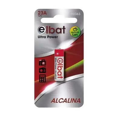 Elbat Pila Alcalina 23A 12V para Dispositivos Electrónicos