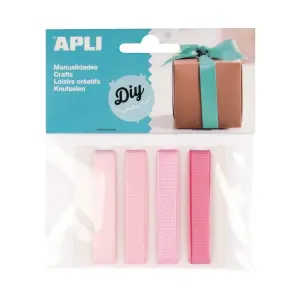 Apli Pack de 4 Cintas de Tela Rosa para Manualidades y Decoraciones