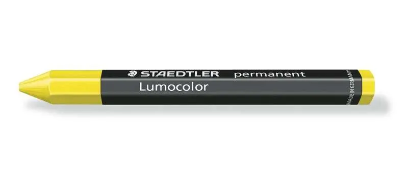 Staedtler Lumocolor Permanent Omnigraph 236 Cera Permanente Hexagonal - Resistente Al Agua - Diametro 12Mm Aprox - Color Amarillo