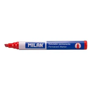 Milan Rotulador Permanente Punta Biselada 1-4mm Tinta Alcohol Color Rojo
