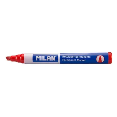 Milan Rotulador Permanente Punta Biselada 1-4mm Tinta Alcohol Color Rojo