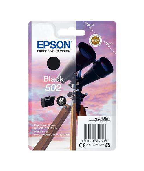 Epson 502 Negro Cartucho De Tinta Original - C13T02V14010