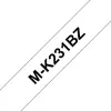 Brother MK231BZ Cinta No Laminada de Etiquetas 12mm x 4m - Texto Negro sobre Fondo Blanco