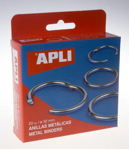 Apli Pack de 20 Anillas Metálicas Articuladas Ø32 mm
