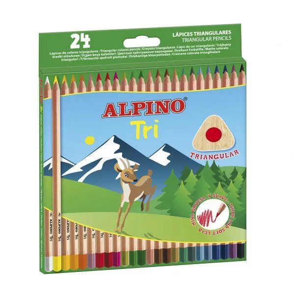 Alpino Lápices De Colores Tri 175mm Estuche 24 Unidades Surtidos